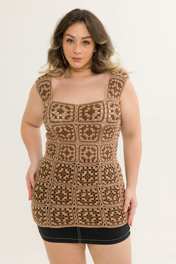 Blusa de Squares Chocolate